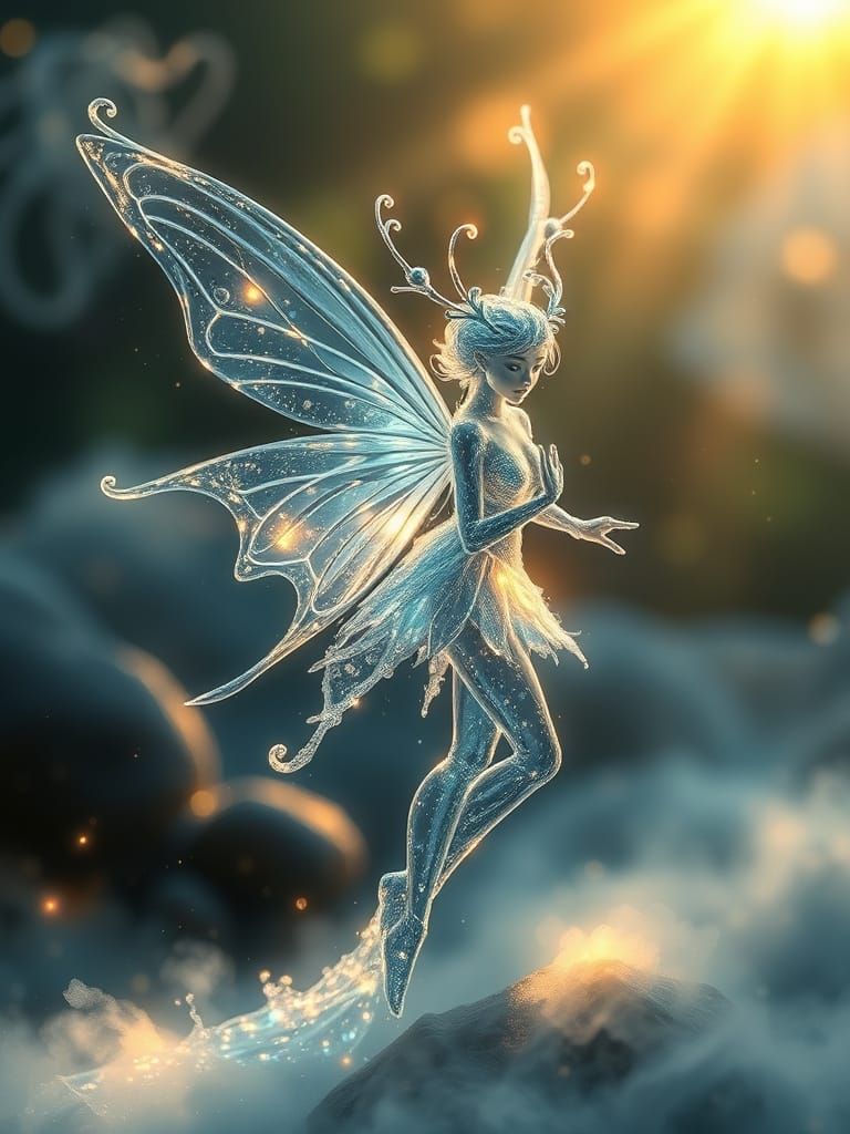Ethereal Water Fairy in Soft Radiating Light