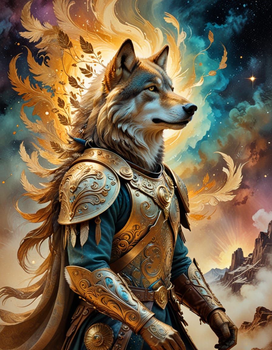 Surreal Space Landscape in Impasto Style