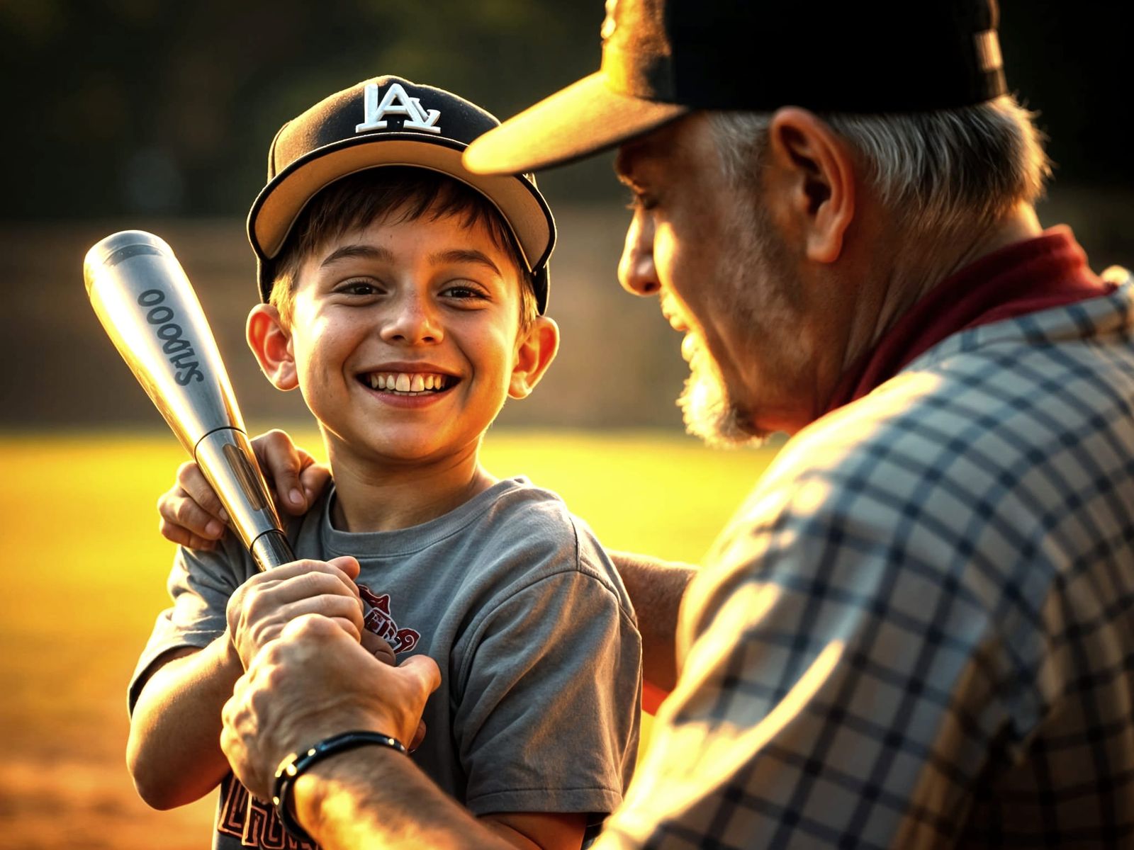 Father and Son Baseball Moment in Cinematic Film Style