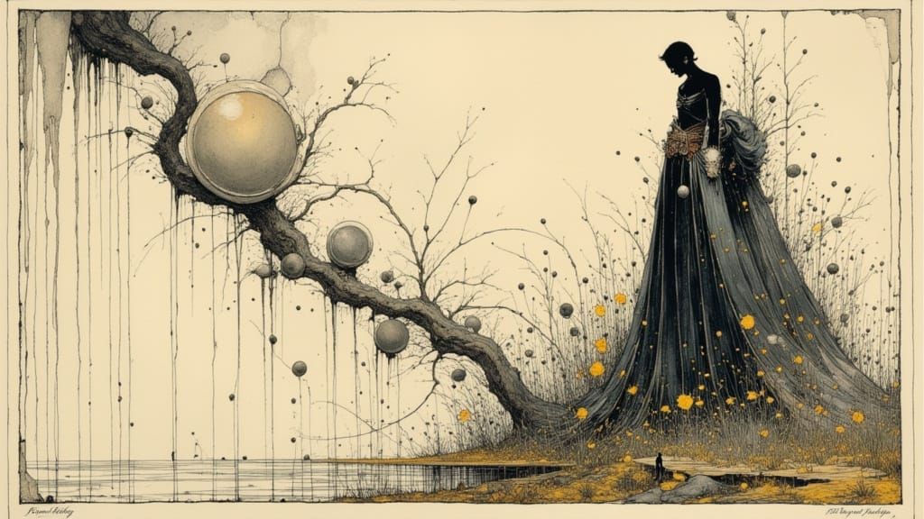 hand drawn pen and ink sketch by Leyendecker and Schiele