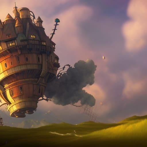 Howl's Moving Castle: Detailed Matte Painting