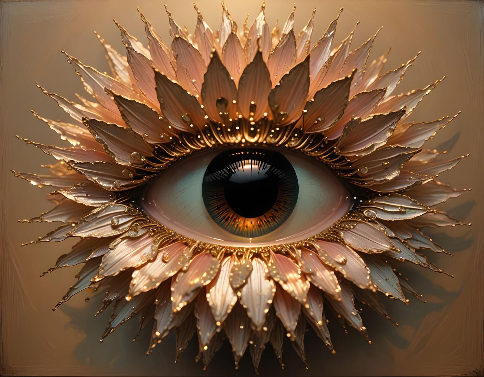 Surreal Eye in Victorian Pastel Impasto Style