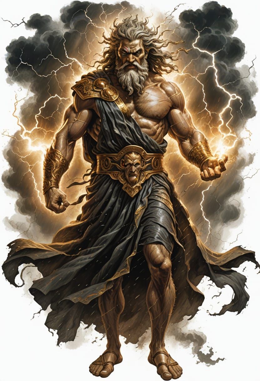 Sinister Zeus in Dark Cinematic Style