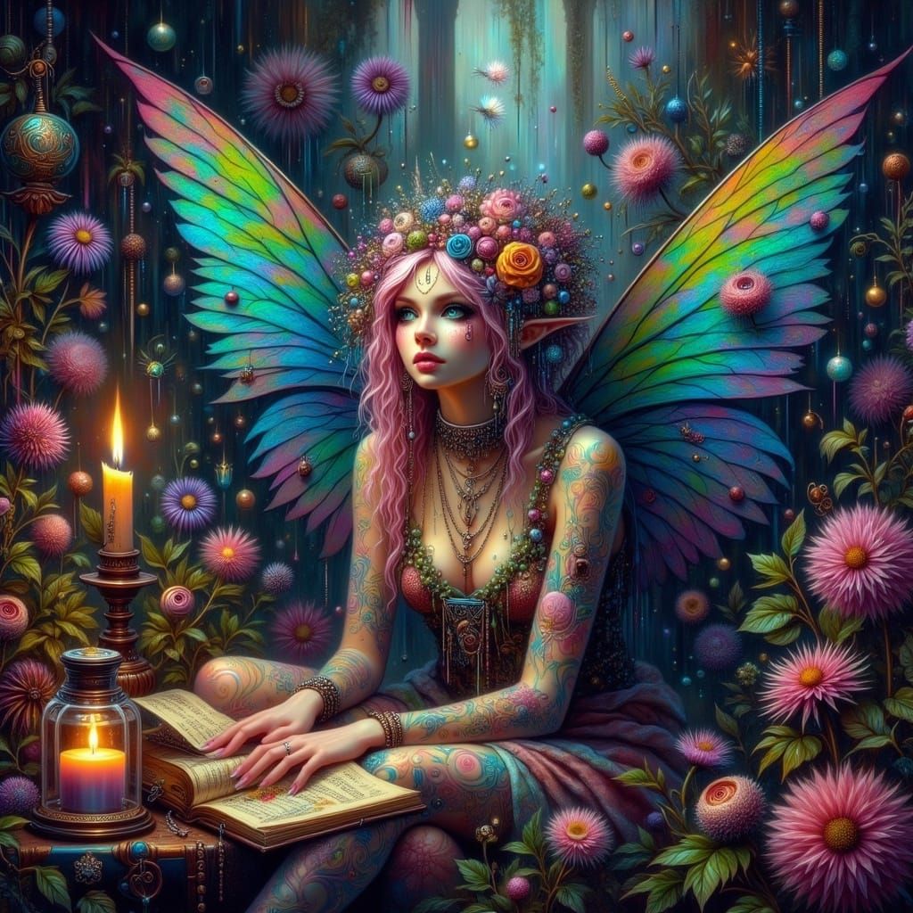 Ethereal Psychedelic Scene in Fairy Punk Style