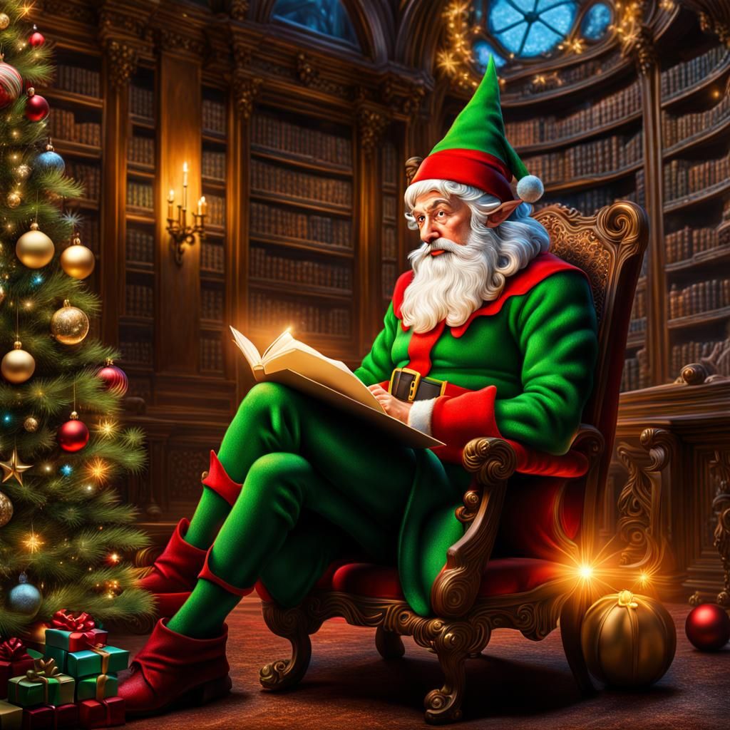 Christmas Elf Reading Book with Emerging Humans