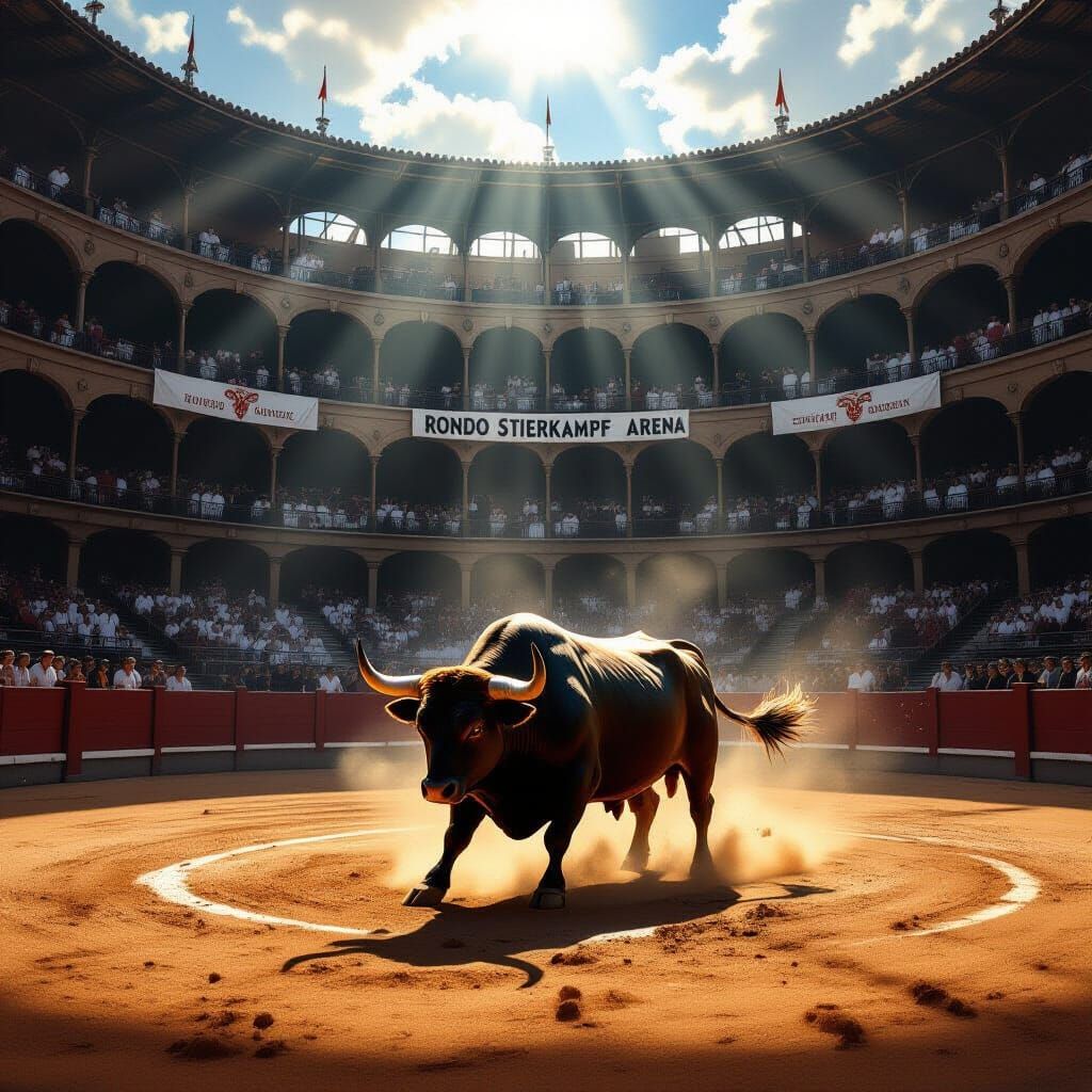 Epic Bullfighting Arena in Dramatic Cinematic Style