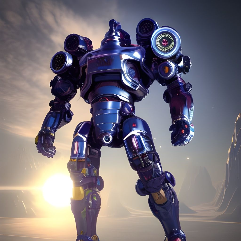 Futuristic Space Knight in Polished Armor