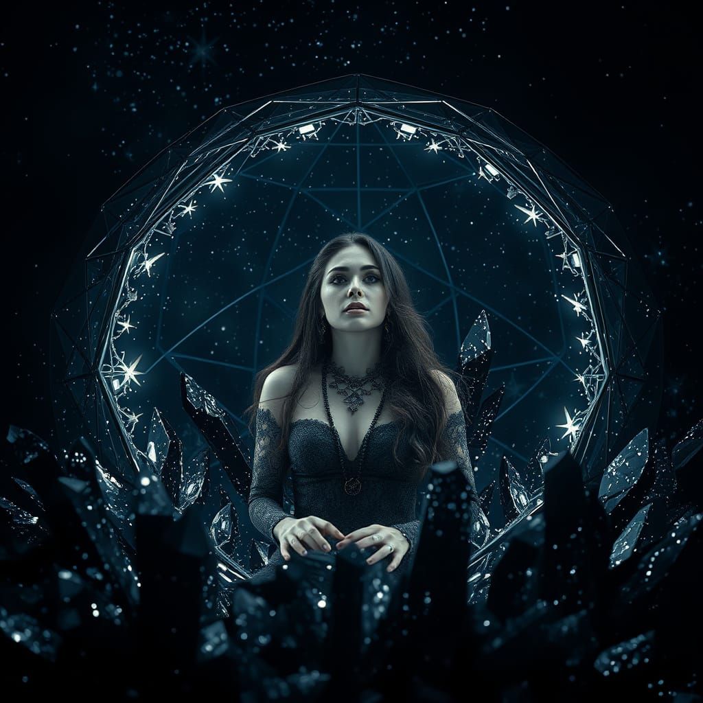 Woman in Crystal Geodesic Dome