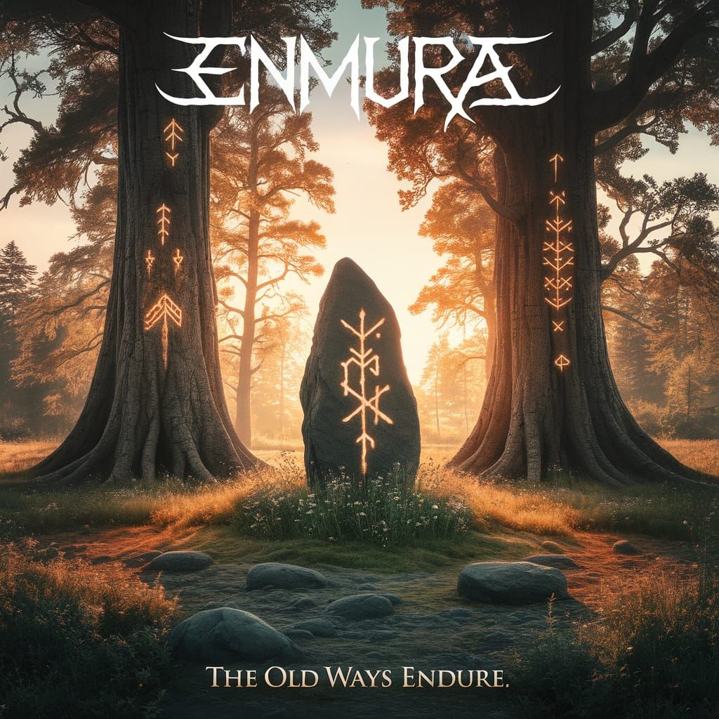 Majestic Folk Metal Album Cover: Enmura's The Old Ways Endur...