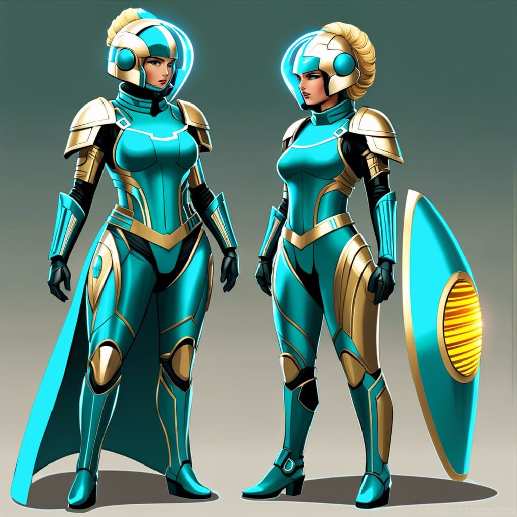 Futuristic Athena in Solarpunk Comic Style