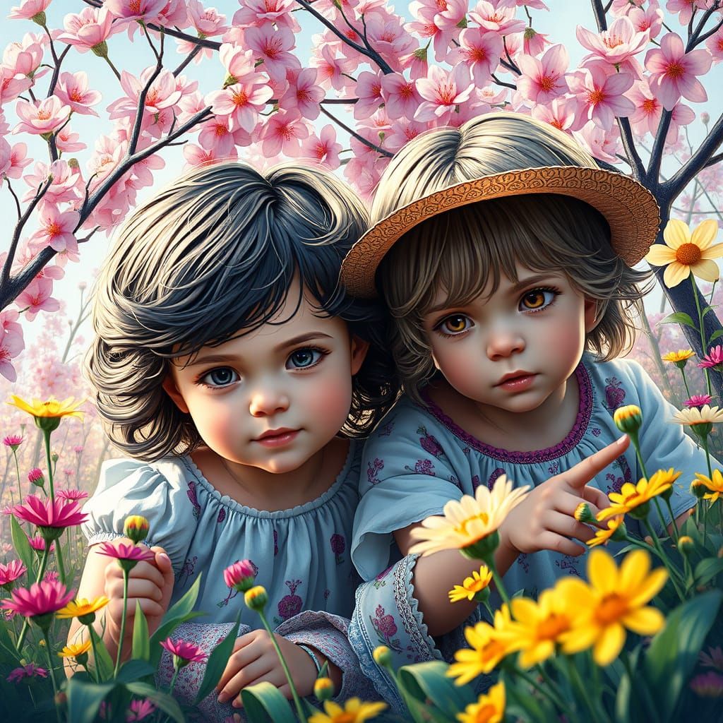 Vibrant Spring Fantasy Realism Portrait