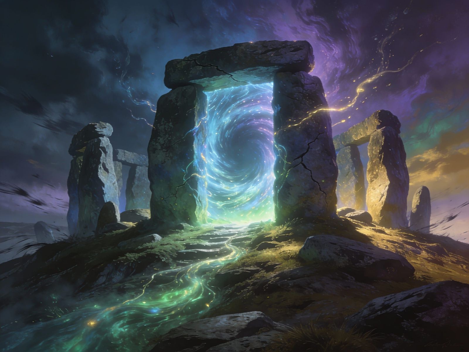 Ancient Portal Vortex on Windswept Hill