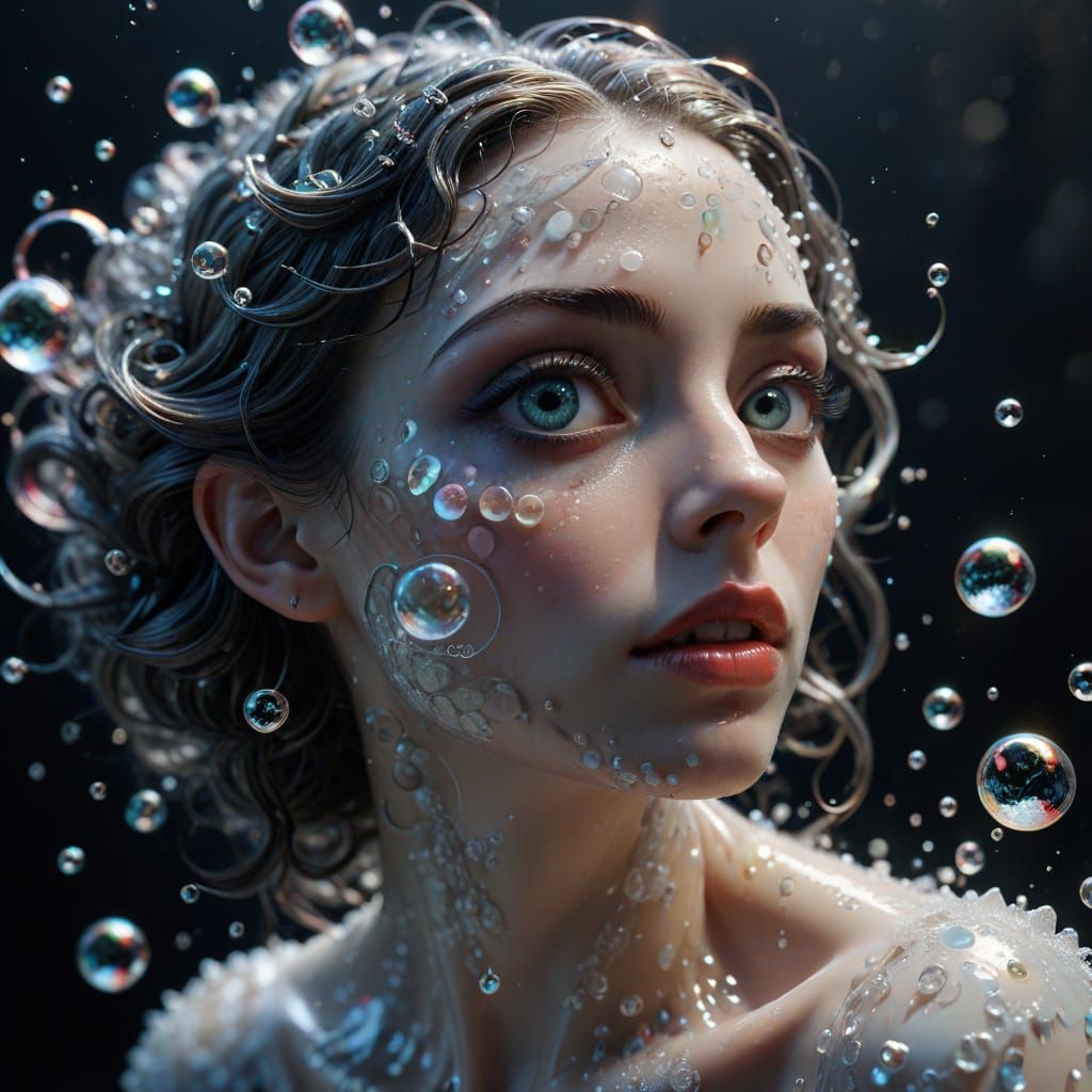 Ethereal Goddess in Whimsical Burtonesque Landscape