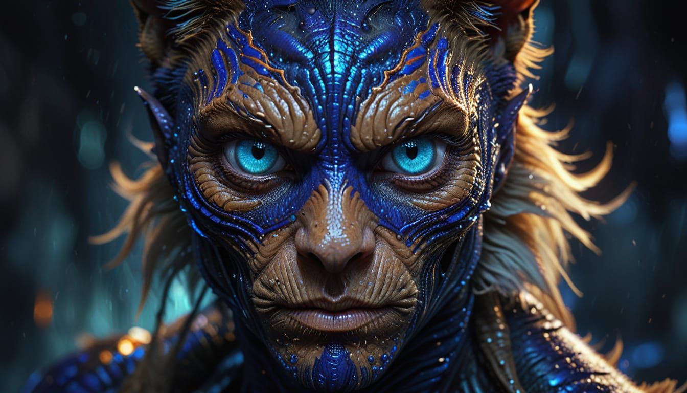 Intense Alien Gaze in Fauvist Expressionism