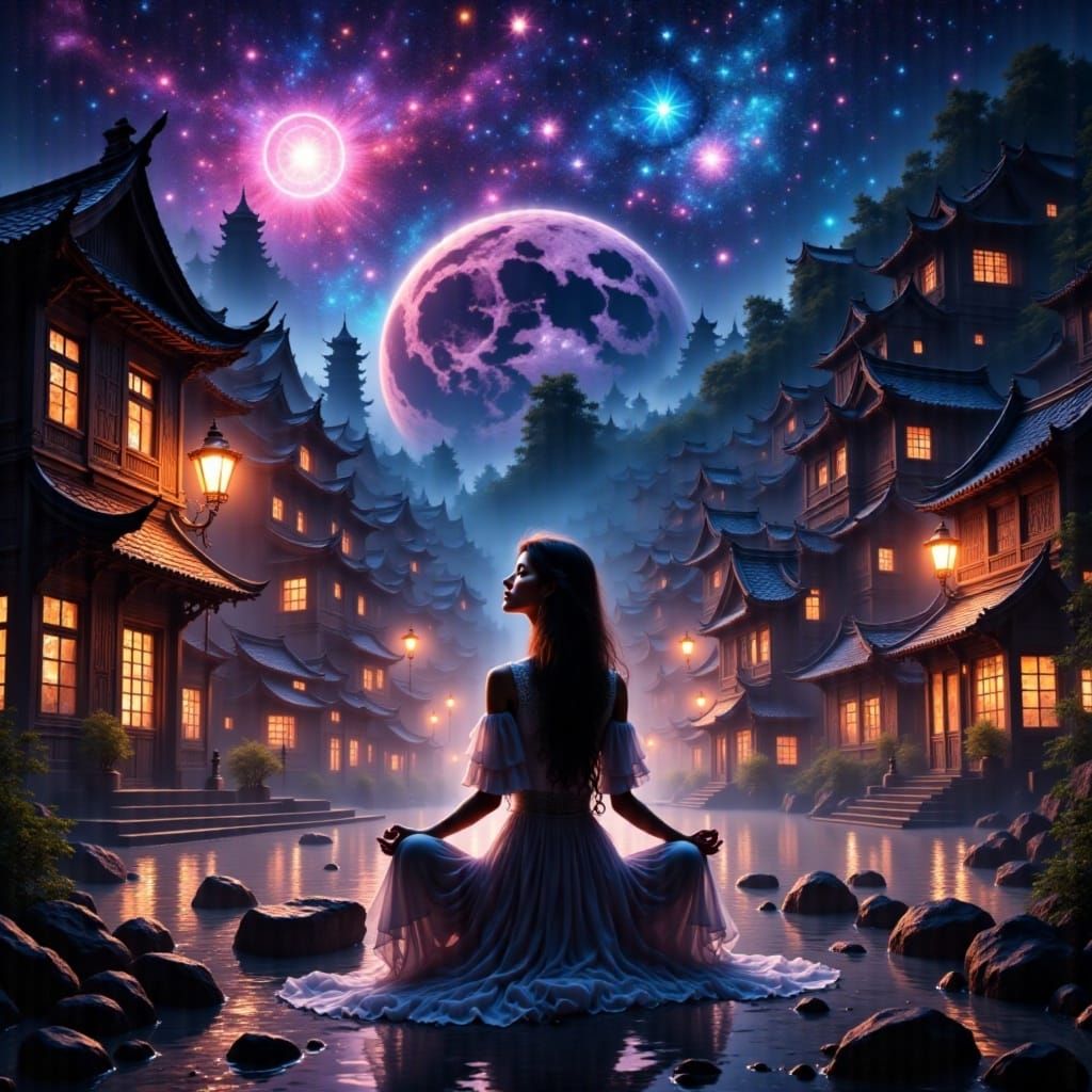 Celestial Skyfall in Vibrant Hues