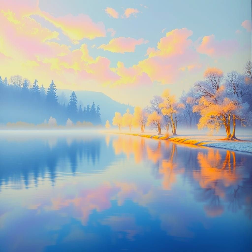 Surreal Forest Dreamscape in Pastel Neon Yellow