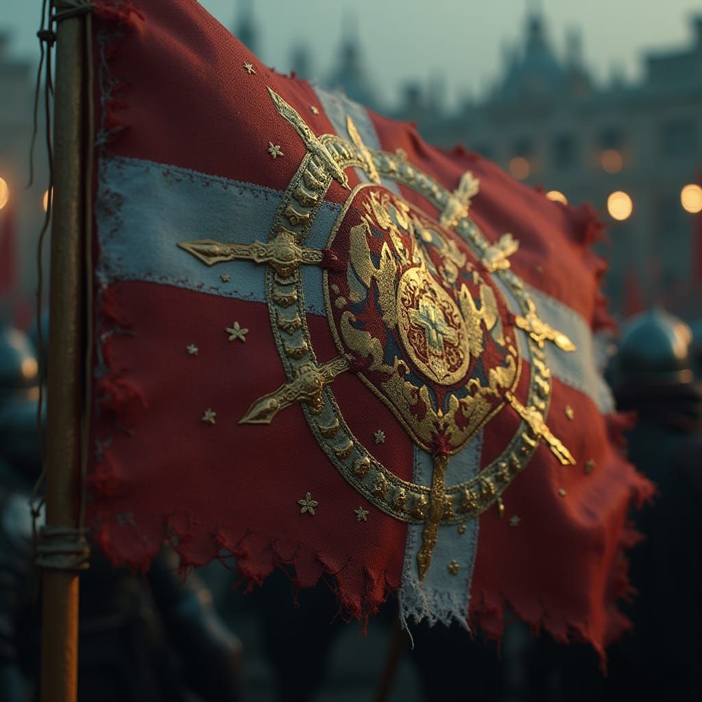Epic Hyperrealistic Flag of a Modern Holy Roman Empire and V...