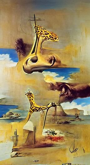 Surreal Giraffe in Salvador Dali Style