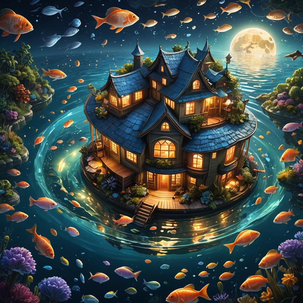 Underwater Floating House Concept Art