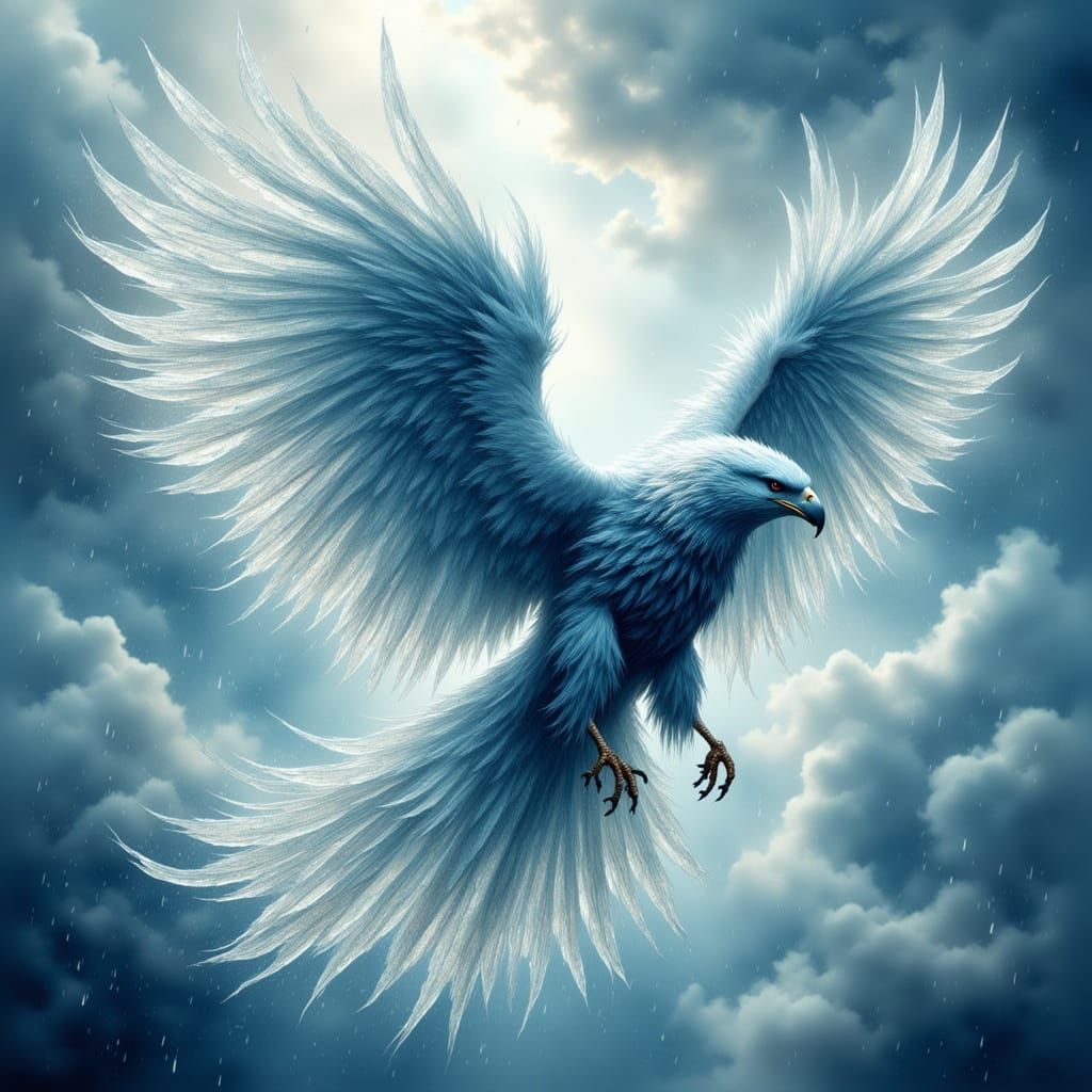 Majestic Eagle of Ice and Water in Fantasy Style