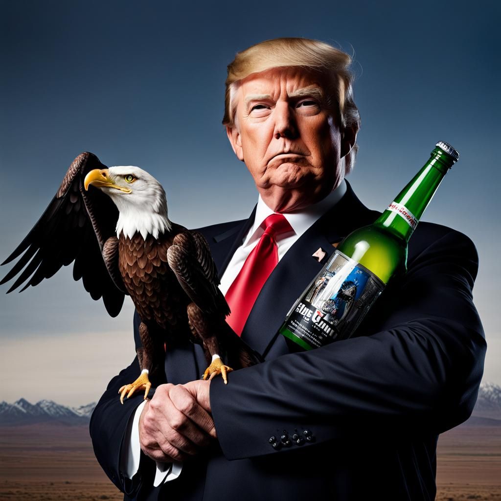 Donald Trump Riding Eagle, Professional Portrait