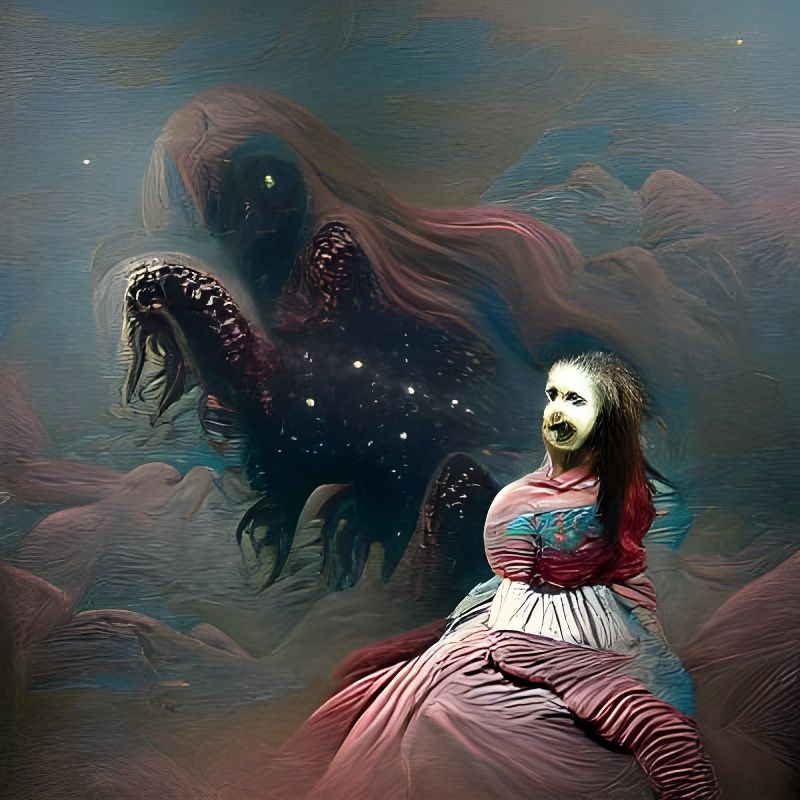 Cosmic Horror Girl in Gothic Style