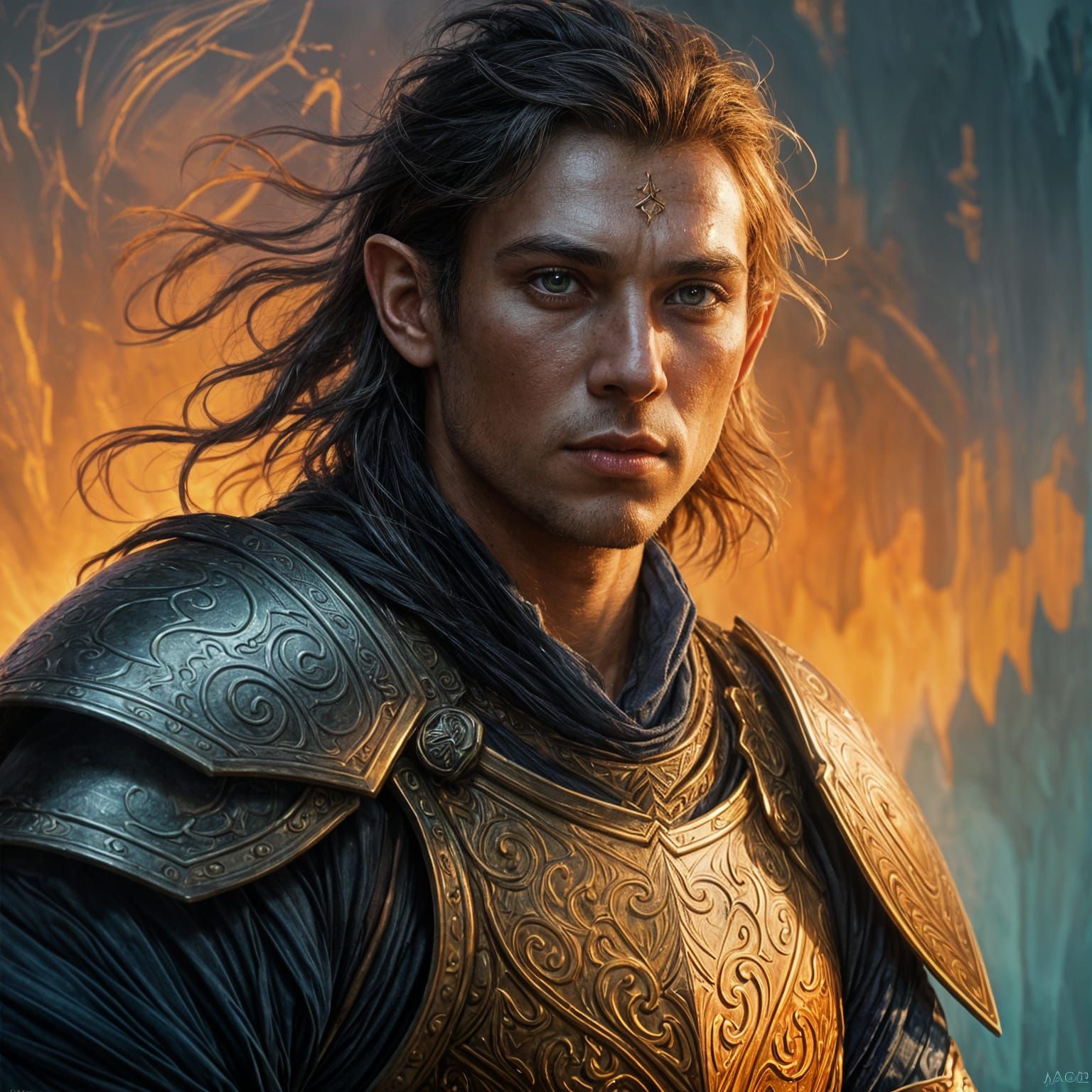 Glowing Sword Warrior in Golden Hour