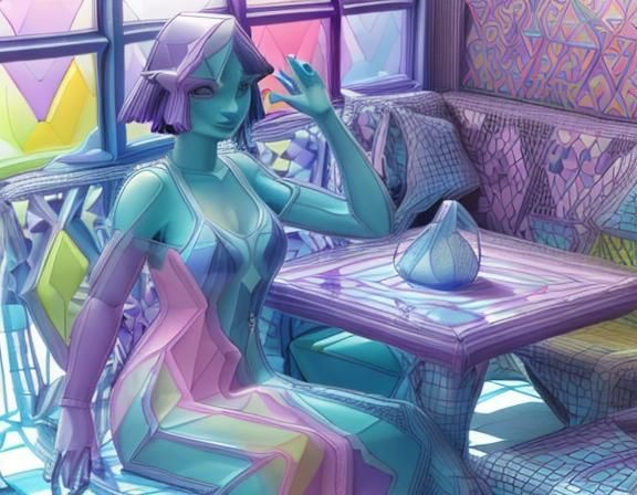 Fantasy Girls Dine: Geometric Meets Slime