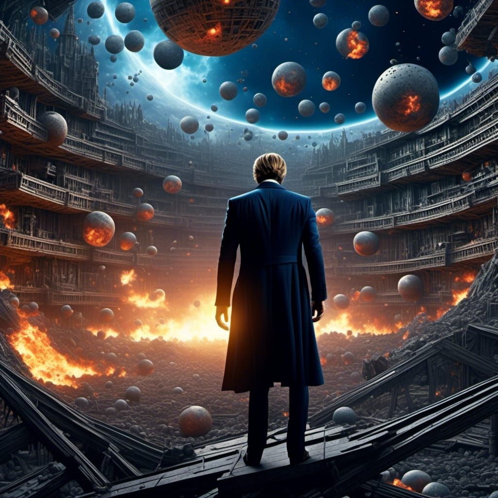 Harvey Dent Destroys Death Star in Hyperrealism