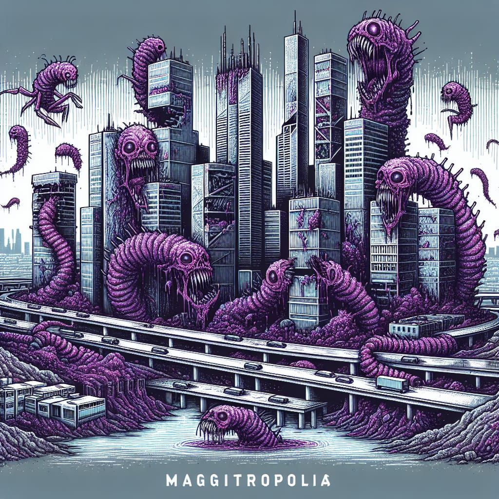 It's rotting down this carcass Maggotropolis