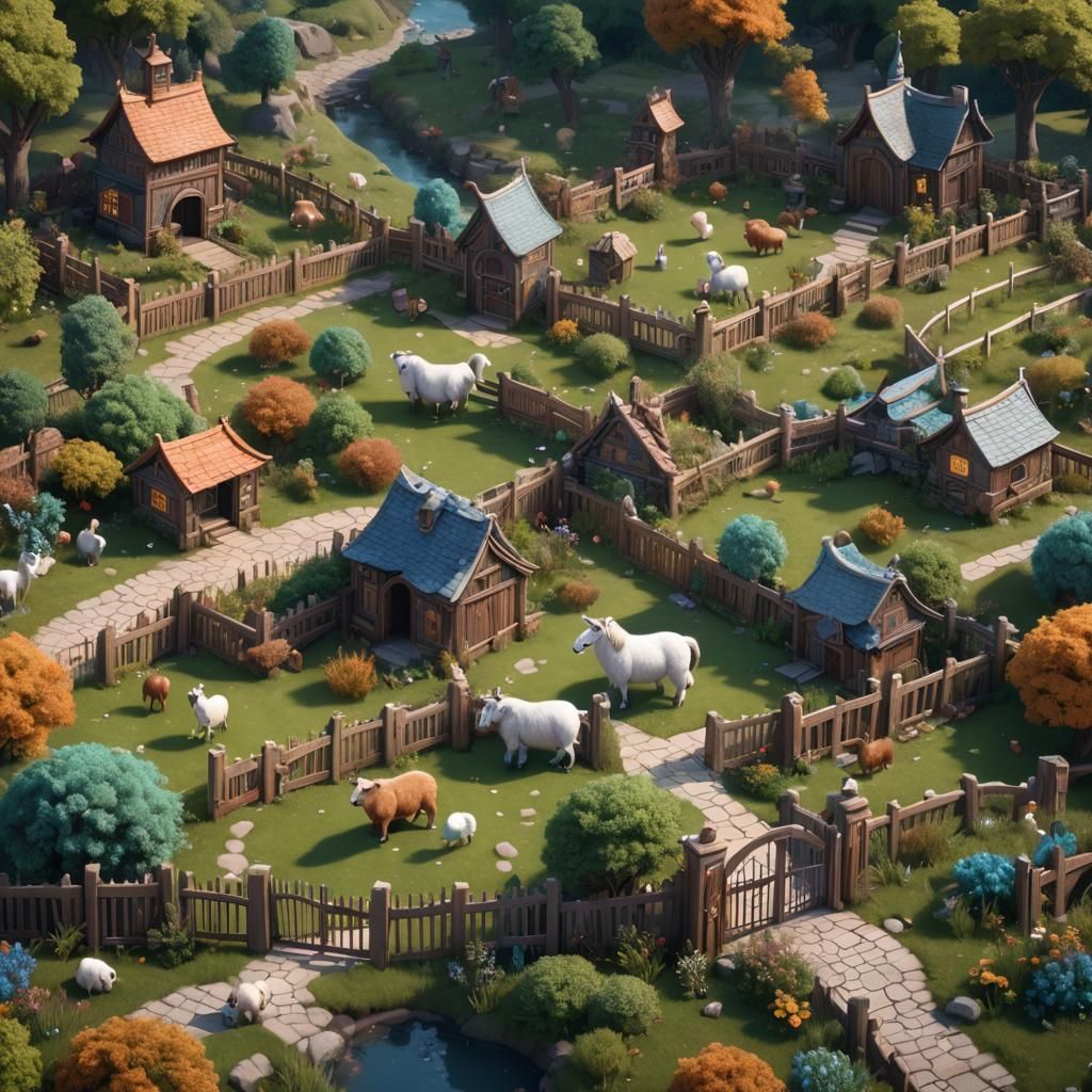 Magical Creatures Play in Whimsical Petting Zoo