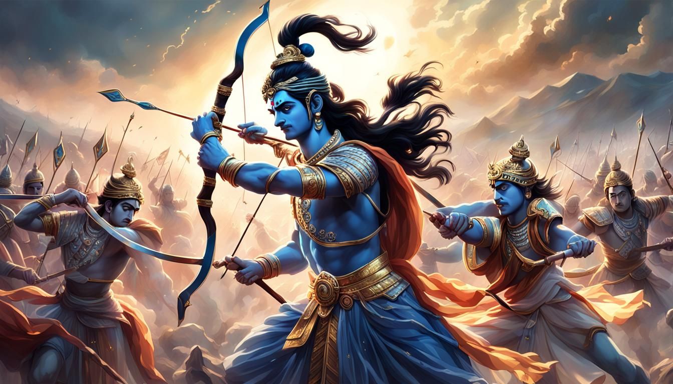 Krishna and Arjuna: 3D Anime Wisdom at Kurukshetra