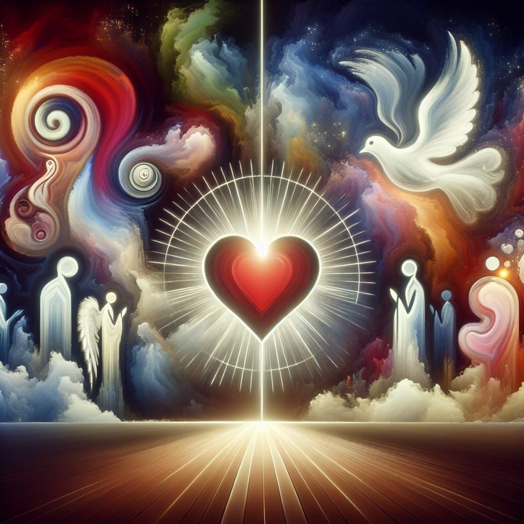 Ethereal Scene of Grace and Virtue