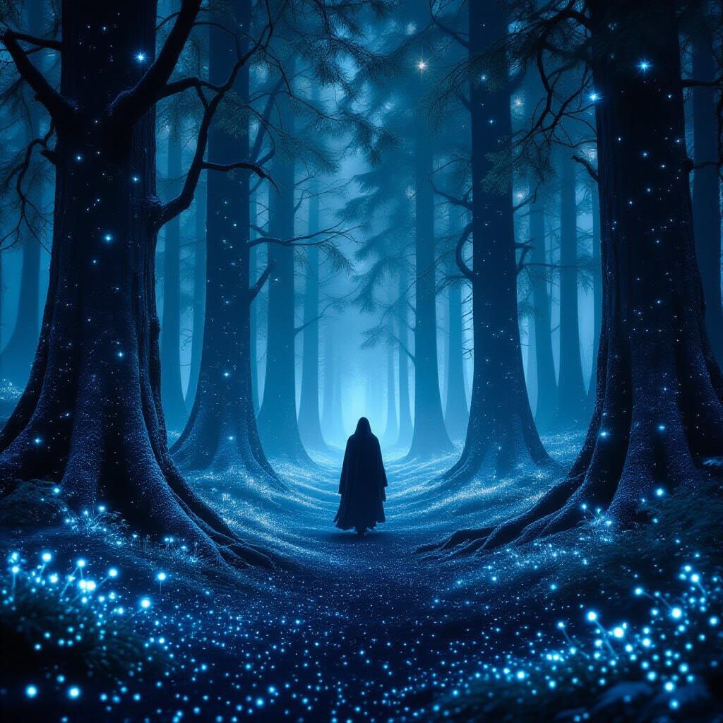 Ethereal Forest of Starlight and Cosmic Dust