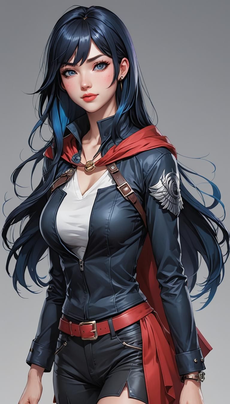 Woman in Korean MMO Style as Comic Book Art