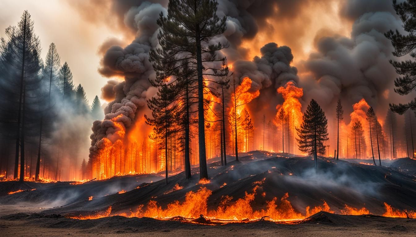 Dramatic Forest Fire Landscape Photography