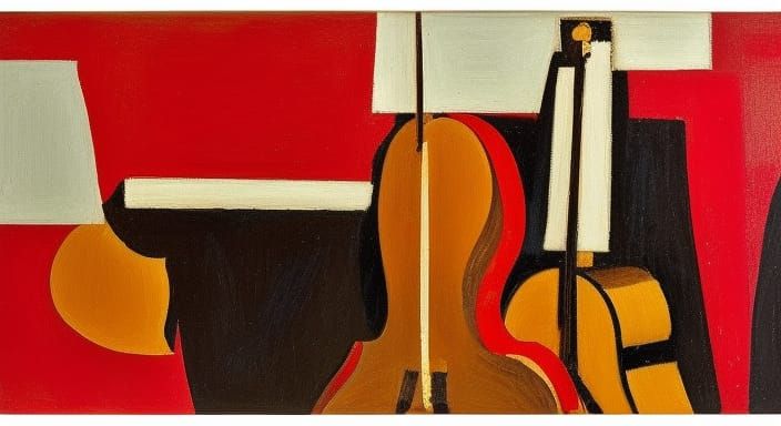 Musical Impressions: Double Bass and Piano in Oil