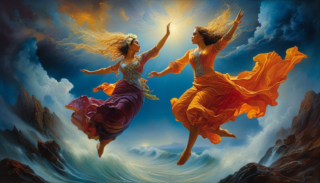 Electrical Storm Oil Painting in Classic Style