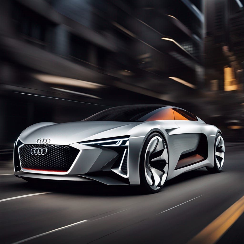 Futuristic Audi Concept Car on City Street
