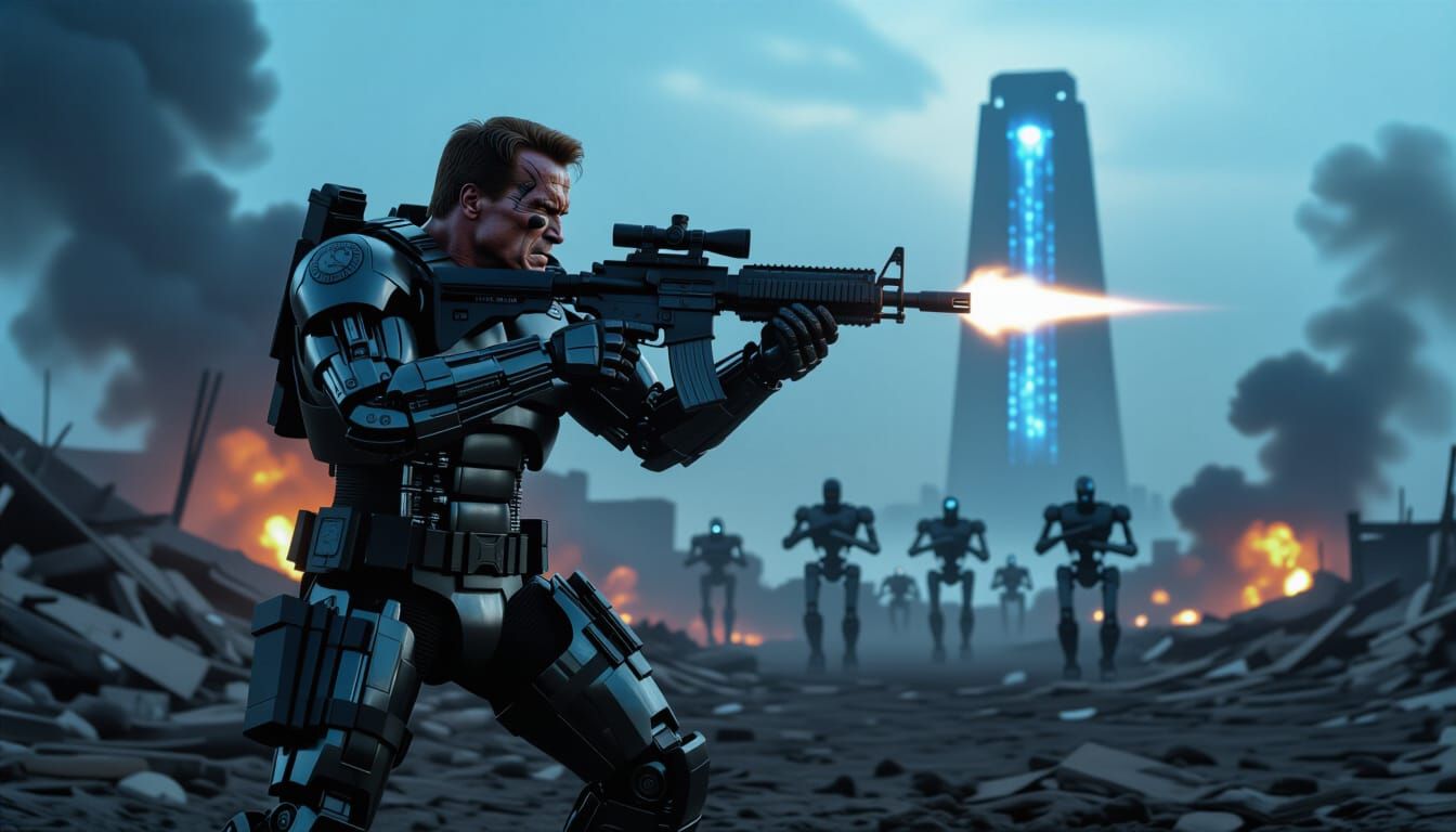 T-800 Warrior in Post-Apocalyptic Future War