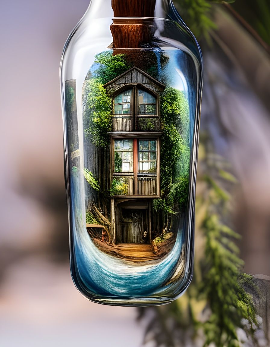 Treehouse in a Bottle: Maximalist Ink Painting