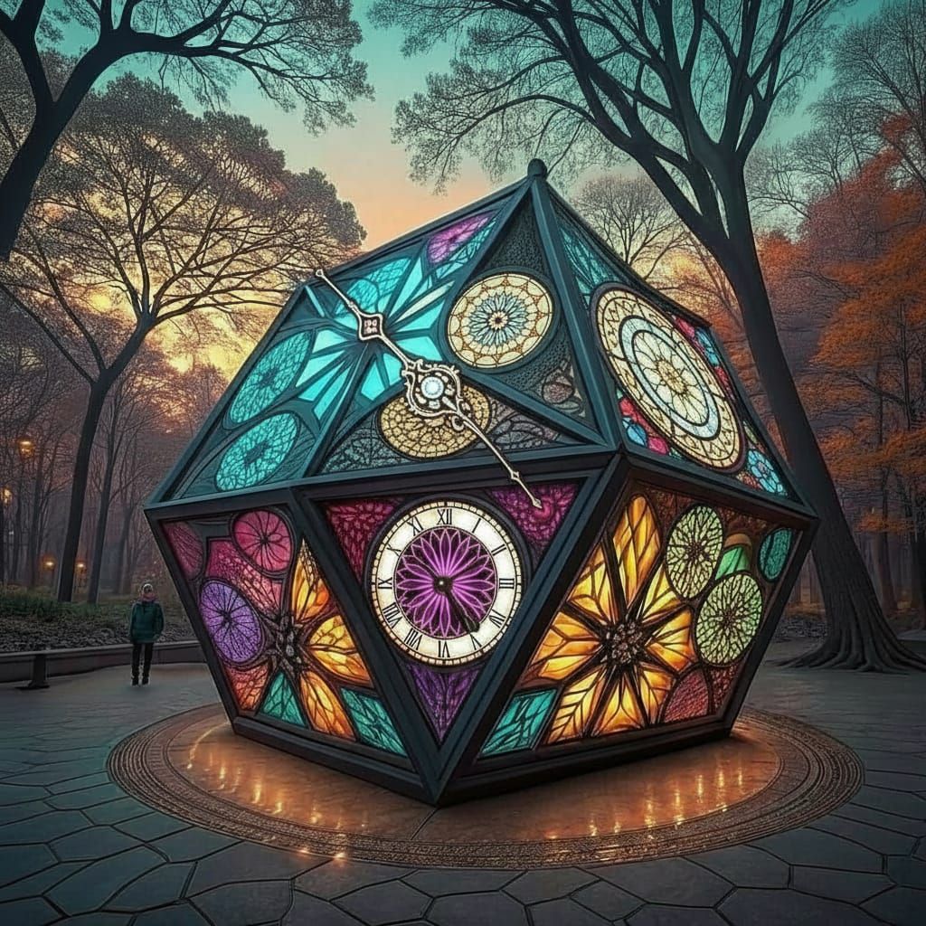 Luminescent Kaleidoscope Pattern in Op Art Style