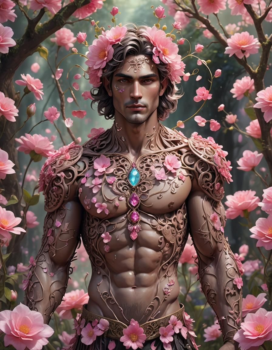 Hunky Flower Spirit with Quartz Staff