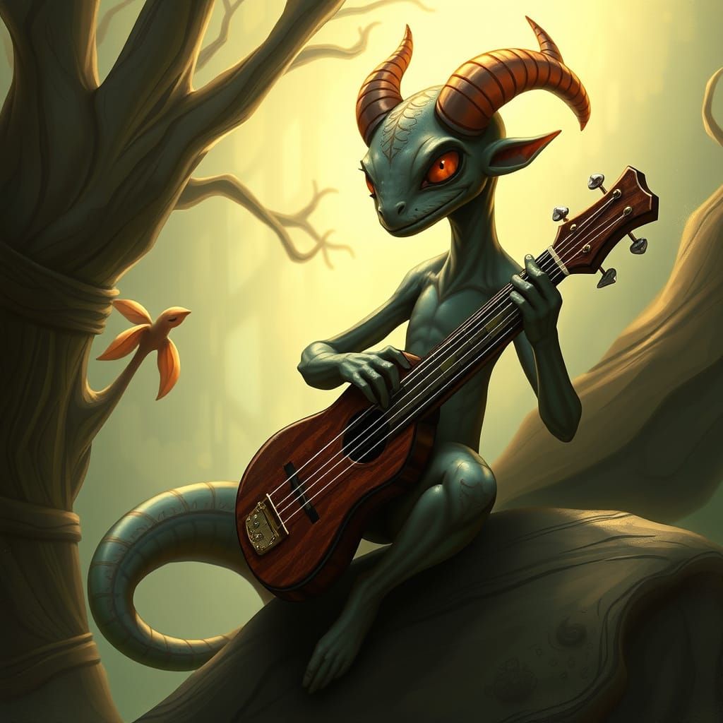 Devil Slime Savior Listening to Ballad, Dreamy Art