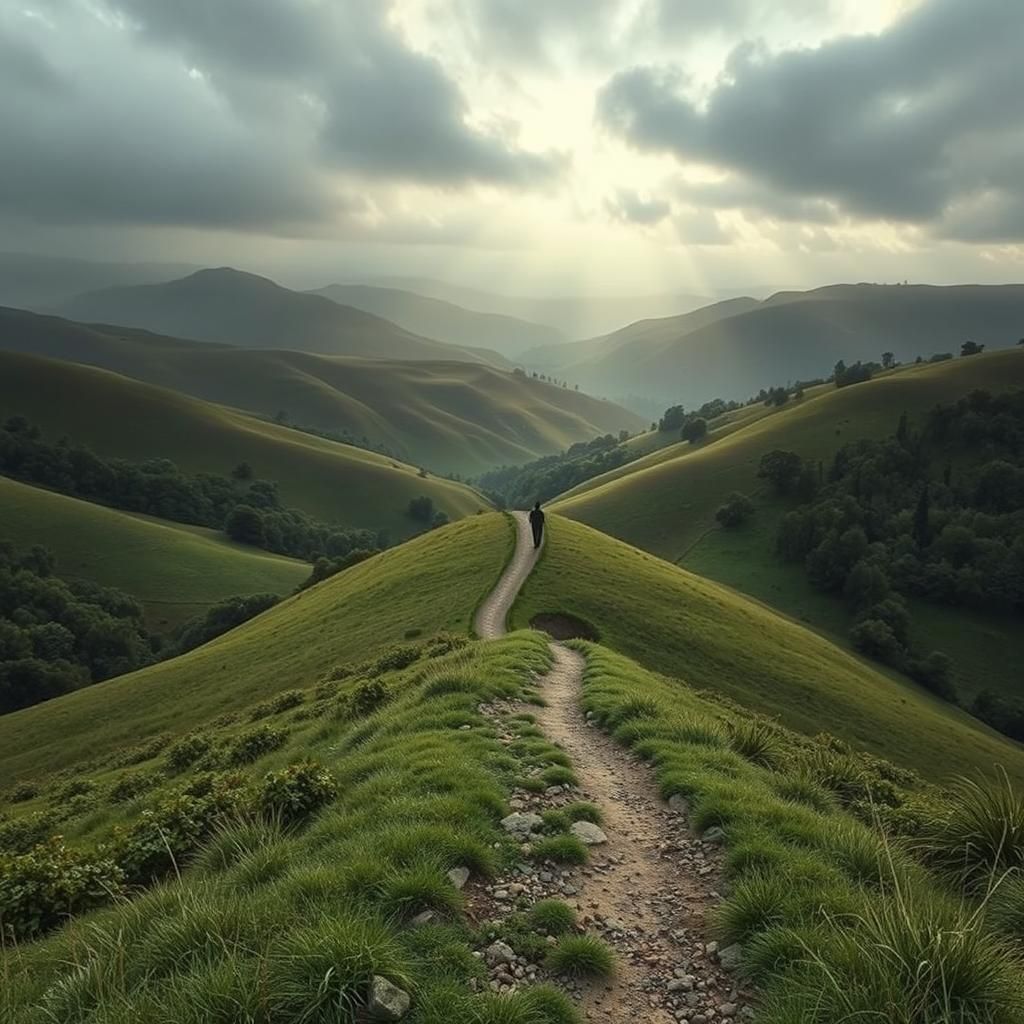 Serene Landscape with Winding Path in HDR