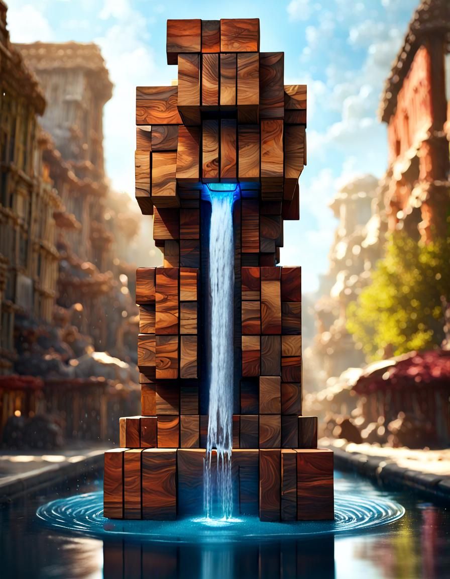 Jenga Water Fountain