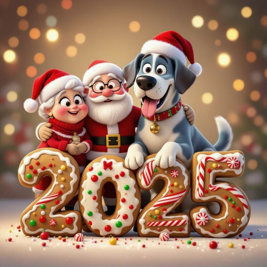Pixar Style Family with Great Dane on 2025 Cookies