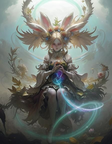 Baroque Science Fantasy Bunnygirl Goddess of Spring