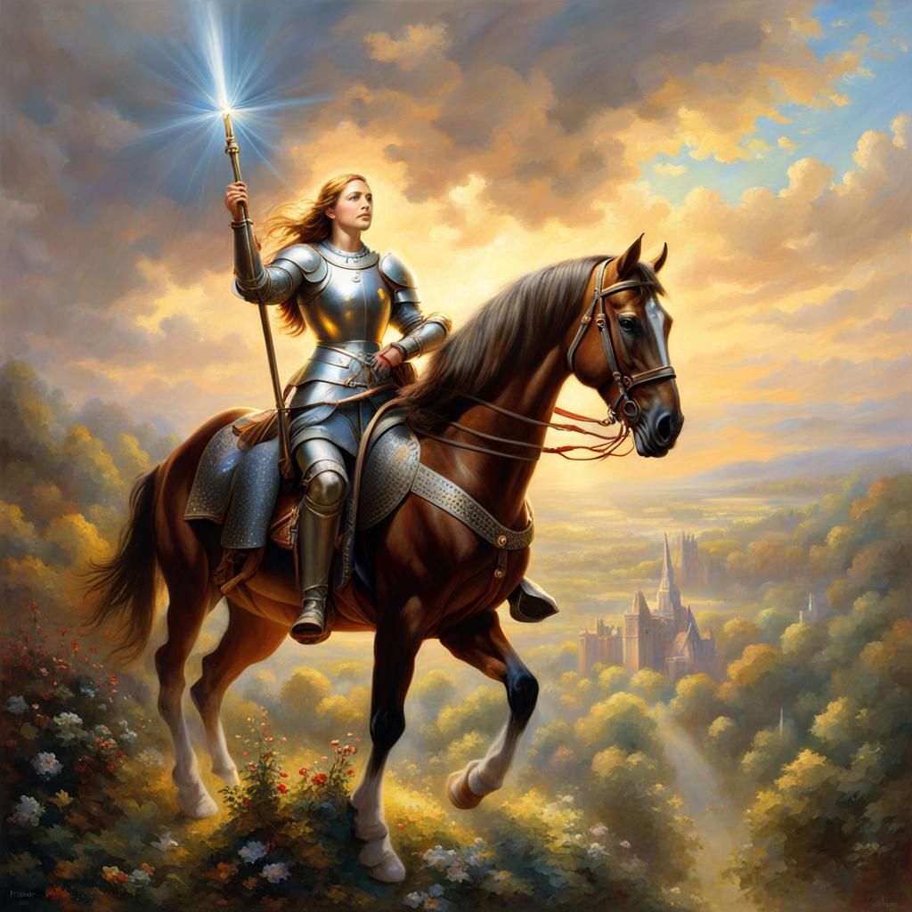 Epic Portrait of Joan of Arc in Romantic Style