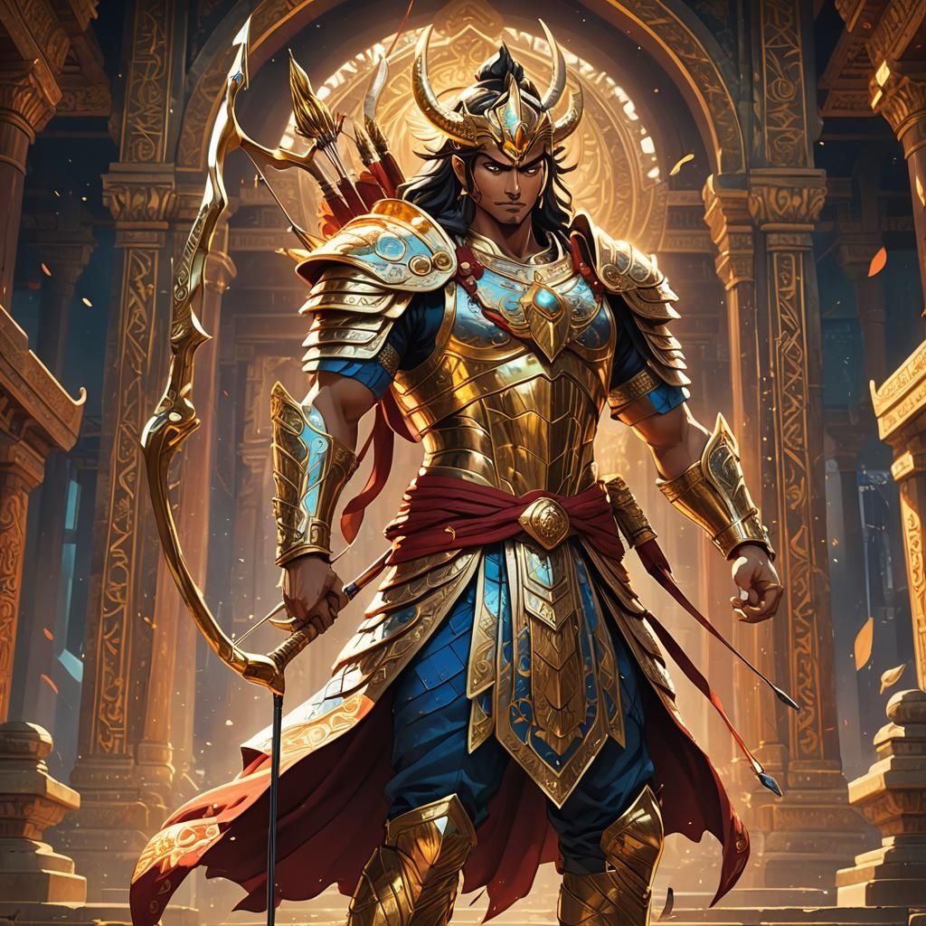 Hindu Warrior Prince in Anime Style